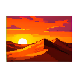 Sand Dunes Sunset - 256x256 pixel art sprite
