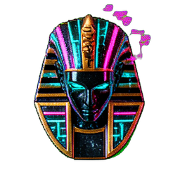 Sandpharao (Cyberpunk) — 256×256 Pixel-Art-Sprite