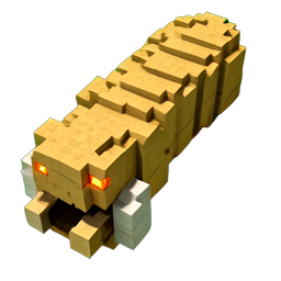 Gusano de arena (Voxel) — sprite pixel art 256×256