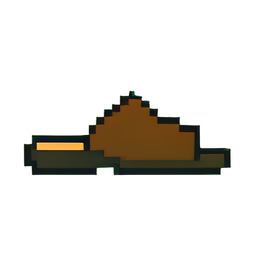 Sandales en cuir — sprite pixel art 256×256