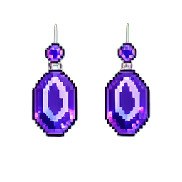Saphir-Steckerohrringe — 256×256 Pixel-Art-Sprite
