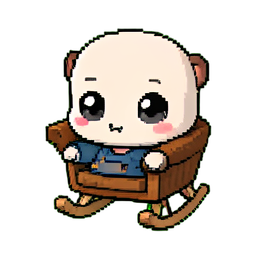 Poltrona balançante escandinava — sprite pixel art 256×256