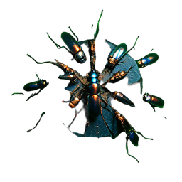 Scarab Swarm (Cinematic) - 256x256 pixel art sprite