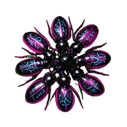 Scarab Swarm (Cyberpunk) - 256x256 pixel art sprite