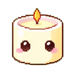 Vanille-Duftkerze — 256×256 Pixel-Art-Sprite