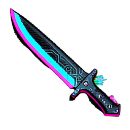 Schwert (Cyberpunk) — 256×256 Pixel-Art-Sprite