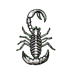 Scorpion (1-Bit) — 256×256 Pixel-Art-Sprite