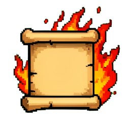 Scroll Fire (16-Bit) - 256x256 pixel art sprite
