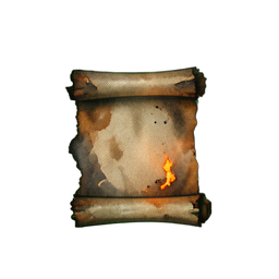 Scroll Fire (Atmospheric) - 256x256 pixel art sprite