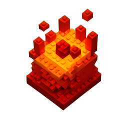 Scroll Fire (Voxel) - 256x256 pixel art sprite