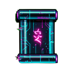 Scroll Summon (Cyberpunk) - 256x256 pixel art sprite