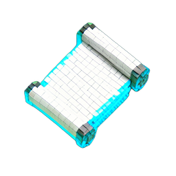 Scroll Teleporte (Voxel) — sprite pixel art 256×256