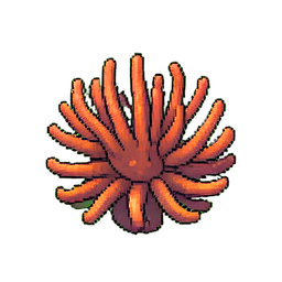 Tentáculos de anêmona marinha — sprite pixel art 256×256