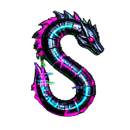 Sea Serpent (Cyberpunk) - 256x256 pixel art sprite