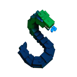 Sea Serpent (Voxel) - 256x256 pixel art sprite