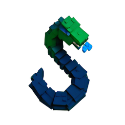 Serpent Marin (Voxel) — sprite pixel art 256×256