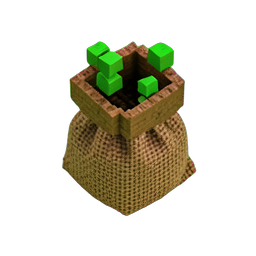 Seed Bag (Voxel) - 256x256 pixel art sprite