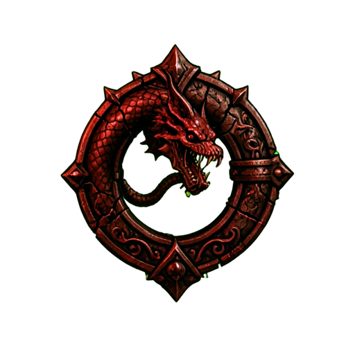Anel de serpente mordendo — sprite pixel art 512×512