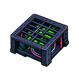 Rejilla de acero de pasillo de servicio — sprite pixel art 256×256