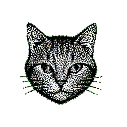 Shadow Cat (1-Bit) - 256x256 pixel art sprite