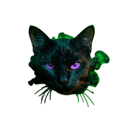 影の猫 (シネマティック) — 256×256 ピクセルアートスプライト