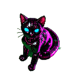 シャドウキャット (サイバーパンク) — 256×256 ピクセルアートスプライト