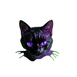 Shadow Cat (HD-2D) - 256x256 pixel art sprite