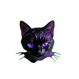Schattenkatze (HD-2D) — 256×256 Pixel-Art-Sprite