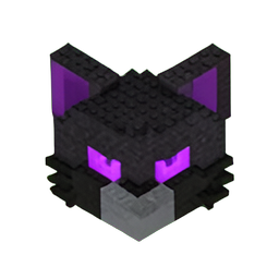 Shadow Cat (Voxel) - 256x256 pixel art sprite