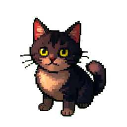 Shadow Cat - 256x256 pixel art sprite