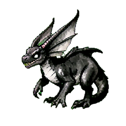 Shadow Dragon Hatchling — 256×256 pixel art sprite