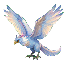 Pássaro fênix da sombra — sprite pixel art 256×256
