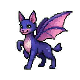 Schatten-Pixie — 256×256 Pixel-Art-Sprite