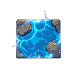 Teja de arroyo poco profundo — sprite pixel art 256×256