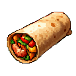 Enveloppe Shawarma — sprite pixel art 256×256