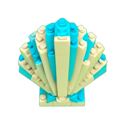 贝壳 (体素) — 256×256 像素游戏素材