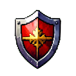 방패 파괴 — 256×256 픽셀 아트 스프라이트