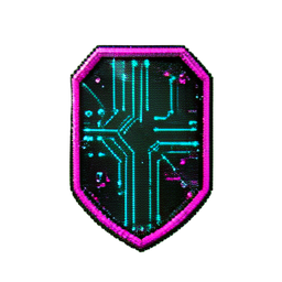 Shield Guardian (Cyberpunk) - 256x256 pixel art sprite