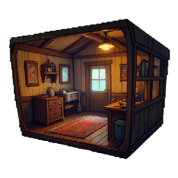 Interior de la cabina del barco — sprite pixel art 256×256