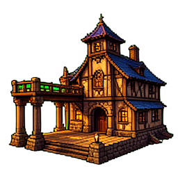 Muelle del astillero — sprite pixel art 256×256