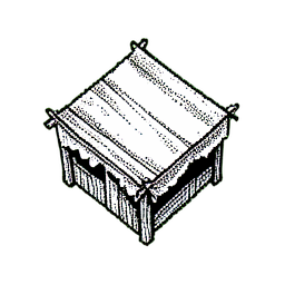 Geschäftsfront (1-Bit) — 256×256 Pixel-Art-Sprite