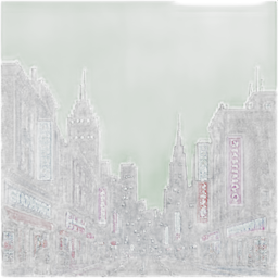 Distrito comercial neon — sprite pixel art 256×256