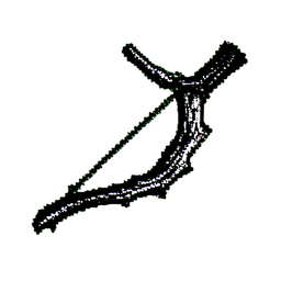 Short Bow (1-Bit) - 256x256 pixel art sprite