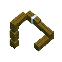 Short Bow (Voxel) - 256x256 pixel art sprite