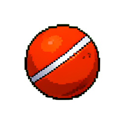 Esfera de lanzamiento de martillo — sprite pixel art 256×256