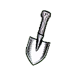 삽 (1비트) — 256×256 픽셀 아트 스프라이트