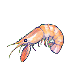 Garnelen — 256×256 Pixel-Art-Sprite