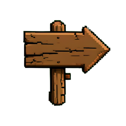 Sign Post (16-Bit) - 256x256 pixel art sprite