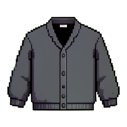 Cardigã de seda — sprite pixel art 256×256