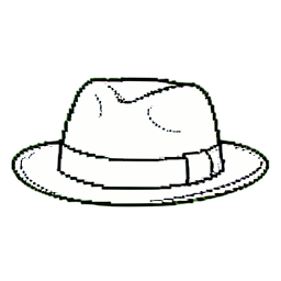 Seiden-Fedora — 256×256 Pixel-Art-Sprite
